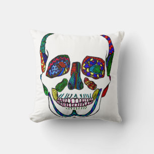 Coussin de mosaïque de crâne de sucre anatomique c