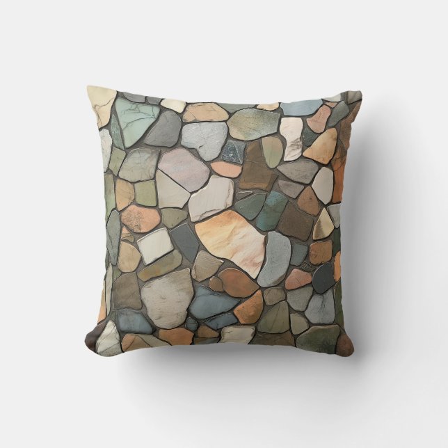 Coussin de mosaïque de pierre de la Terre (Recto)