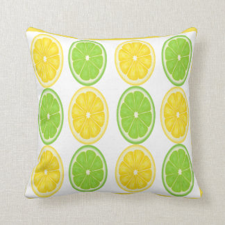 Coussin de motif d'agrume de chaux de citron