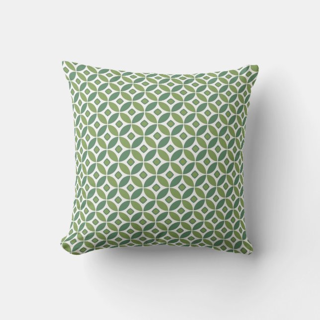 Coussin de motif de cercle de diamant - dos vert (Recto)