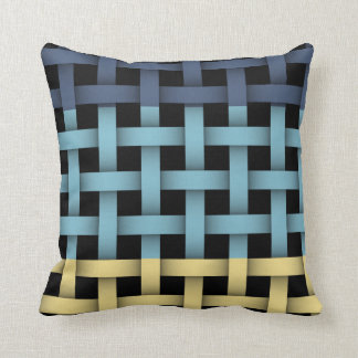 Coussin de motif de plaid tissé par panier