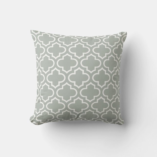Coussin de motif de Quatrefoil dans le gris (Recto)