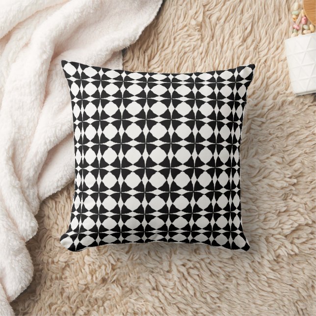 Coussin de Motif géométrique noir moderne (Couverture)