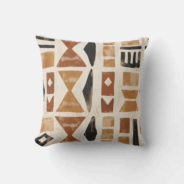 Coussin de Motif tribal Earthy (Recto)