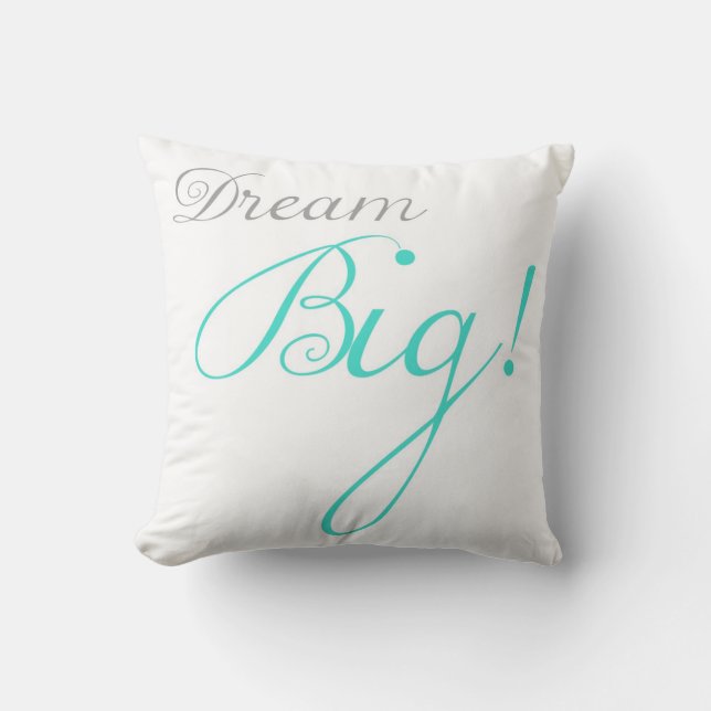 Coussin de motivation rêveur de turquoise grand (Recto)