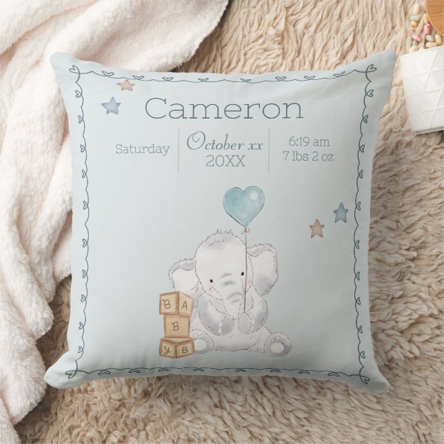 Coussin de naissance personnalisé au nom de bébé é (Couverture)