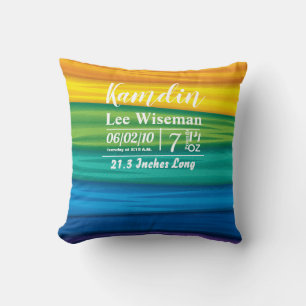 Coussin de naissance personnalisé lgbtq rainbow fl