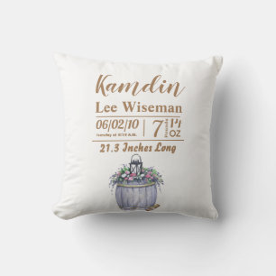 Coussin de naissance personnalisé Mariage campagna