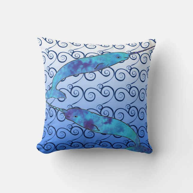 Coussin de Narwhal de colorant de cravate (Recto)