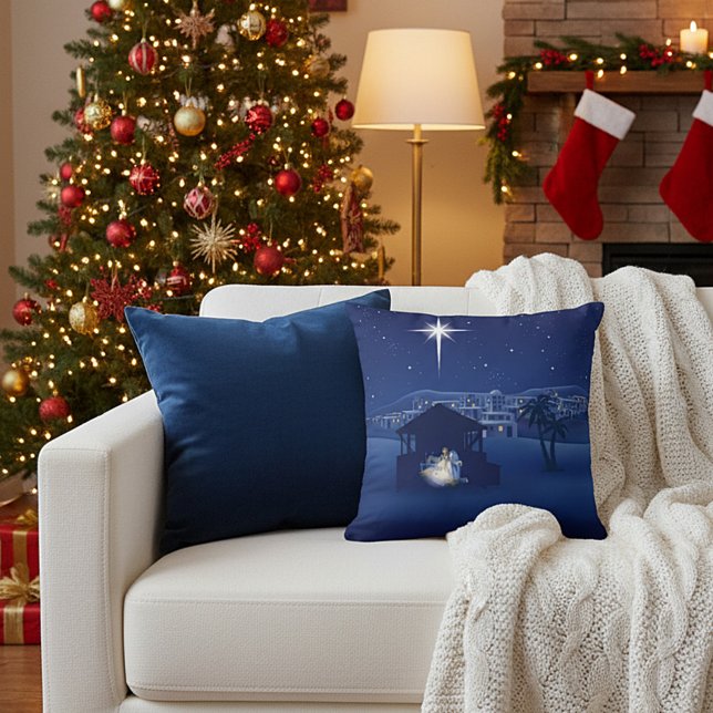 Coussin de Noël à décor de crèche (Créateur téléchargé)