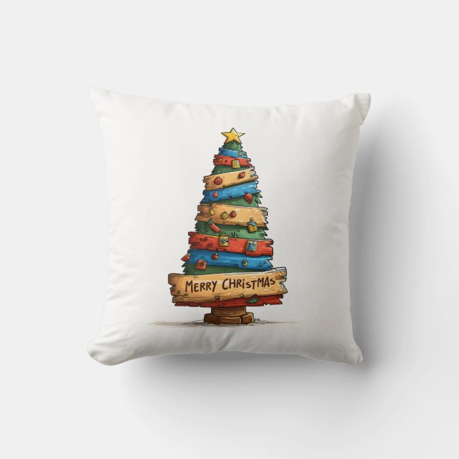 🎄 Coussin de Noël Arbre Fantaisiste 🎁✨ (Recto)