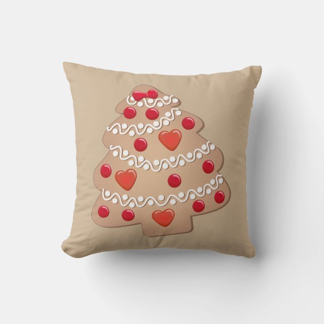 Coussin de Noël arbre pain d'épice (Recto)