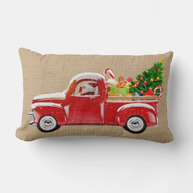 Coussin de Noël avec Père Noël, Camion (Recto)