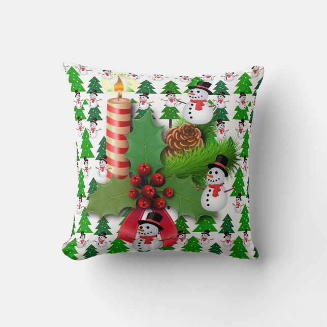 Coussin de Noël, Bonhomme de neige (Recto)
