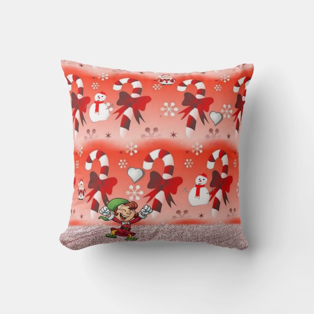 Coussin de Noël bonhomme de neige (Recto)