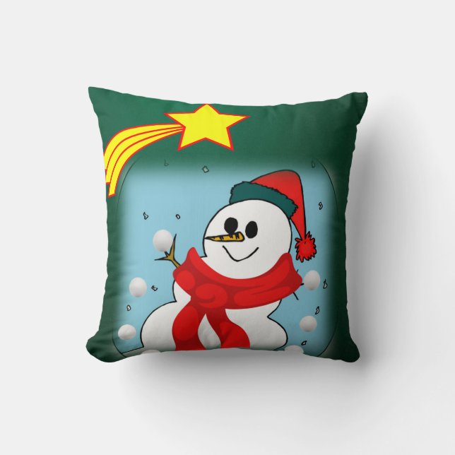Coussin de Noël Bonhomme de neige (Recto)