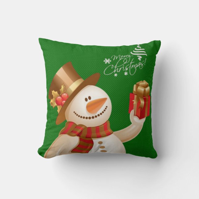 Coussin de Noël Bonhomme de neige (Recto)