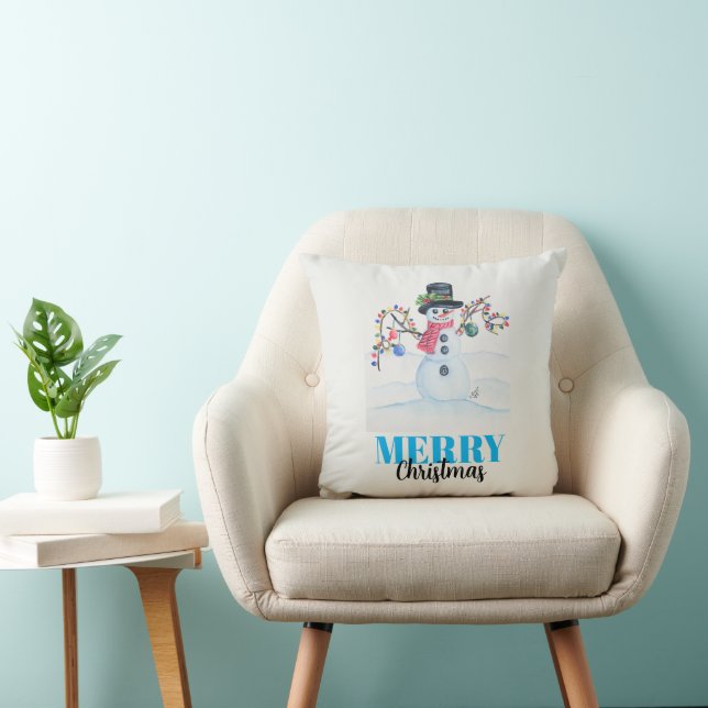 Coussin de Noël Bonhomme de Neige (Chaise)
