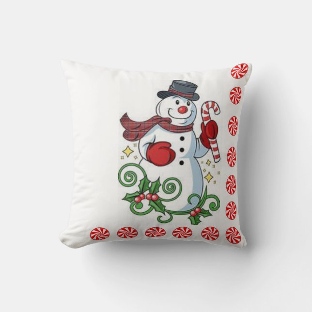 Coussin de Noël Bonhomme de neige (Recto)