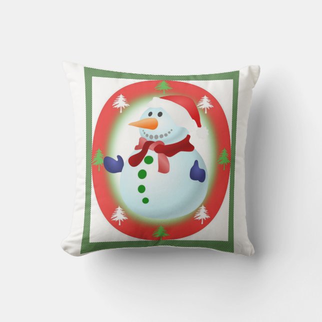 Coussin de Noël Bonhomme de neige (Recto)