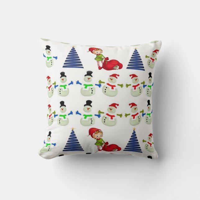 Coussin de Noël Bonhomme de neige (Recto)