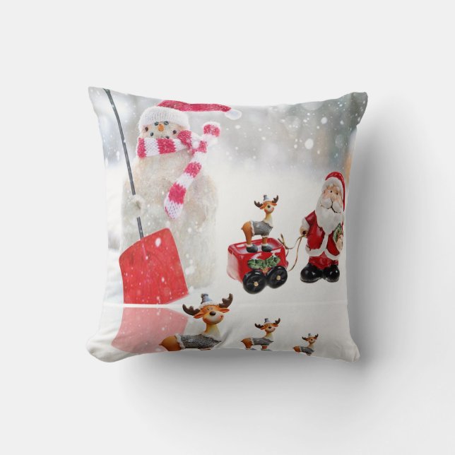 Coussin de Noël bonhomme de neige (Recto)
