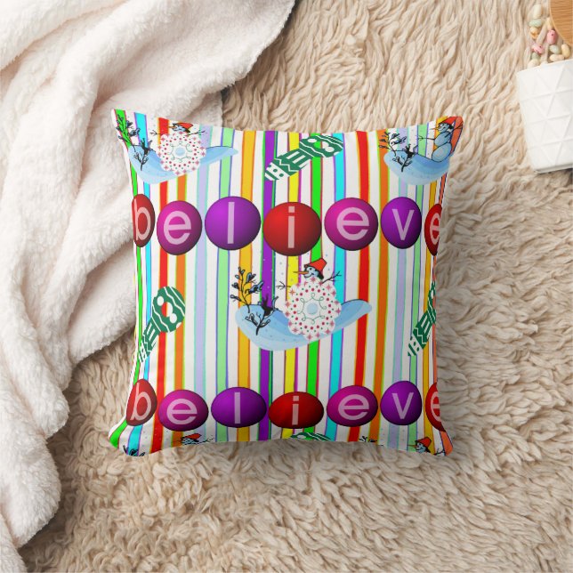 Coussin de Noël, Bonhomme de neige Croire (Couverture)