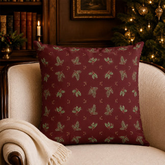 Coussin de Noël botanique en Bourgogne