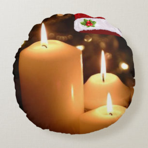 Coussin de Noël, bougie de Noël