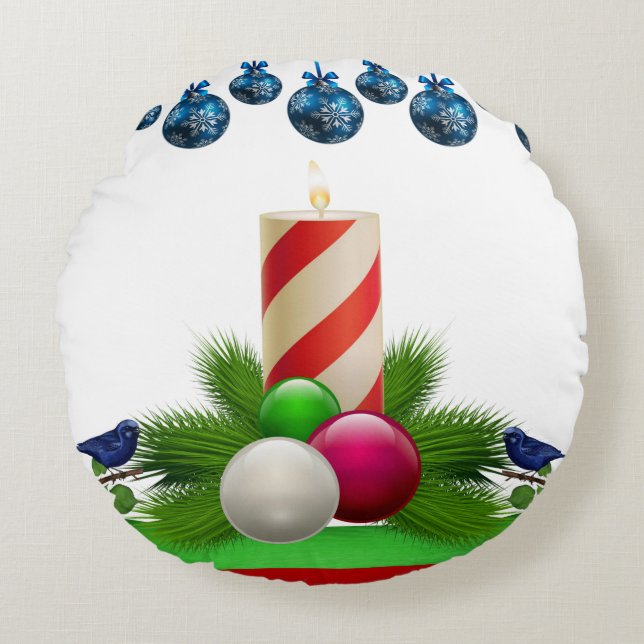 Coussin de Noël, bougie de Noël (Devant)