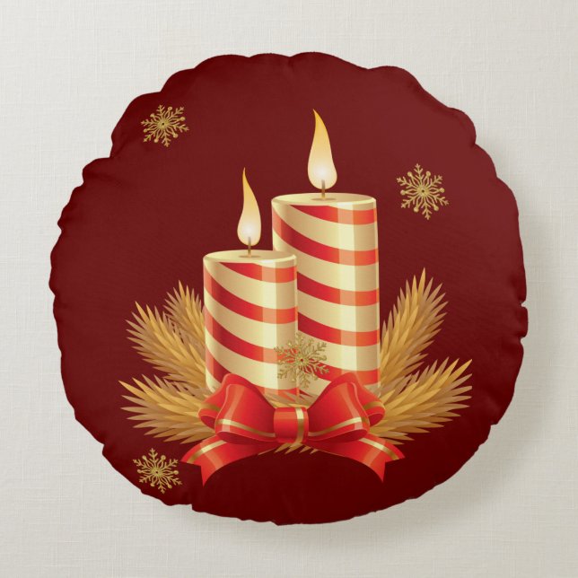 Coussin de Noël, bougie de Noël (Devant)