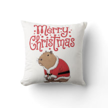 Coussin de Noël Capybara