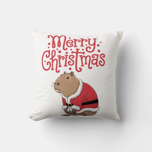 Coussin de Noël Capybara (Recto)