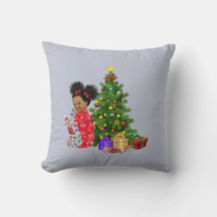 Coussin de Noël Dachshund African American Baby