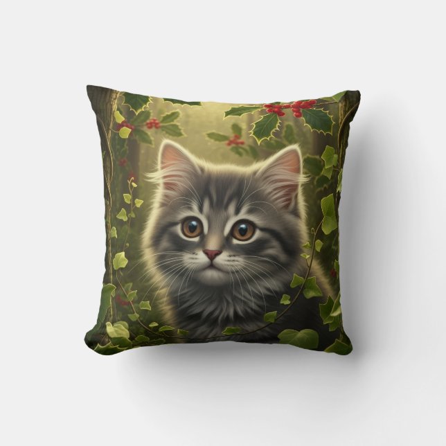 Coussin de Noël de chat (Recto)