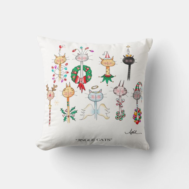 Coussin de Noël de CHATS de TINTEMENT (Recto)