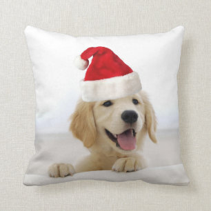Coussin de Noël de chiot de golden retriever
