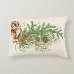 Coussin de Noël de hibou de pays