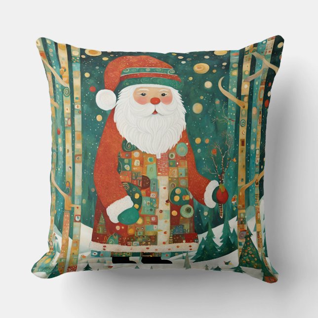 Coussin de Noël de la jolie Père Noël (Recto)