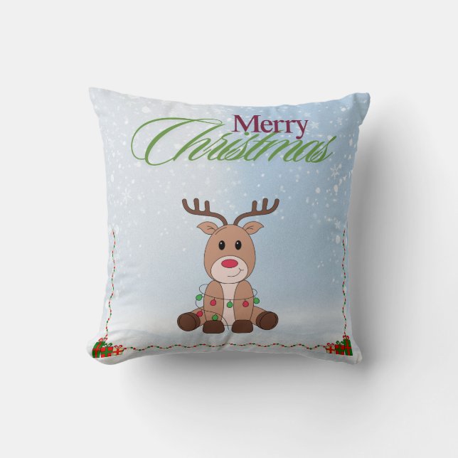 Coussin de Noël de mignonne Reindeer (Recto)