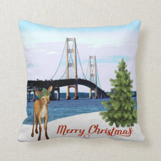 Coussin de Noël de pont de Mackinac