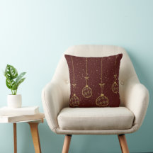 Coussin de Noël décoratif Rouge cramoisi et Or