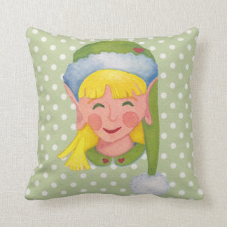 Coussin de Noël d'Elf de fille