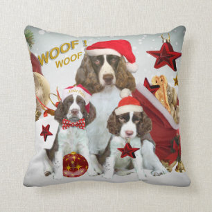 Coussin de Noël d'épagneul de springer anglais