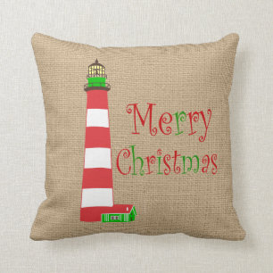 Coussin de Noël du phare nautique