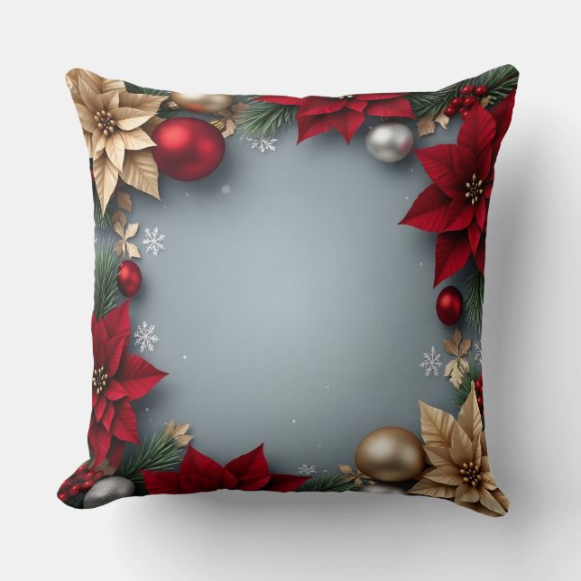 Coussin de Noël élégant pour jeté  (Recto)