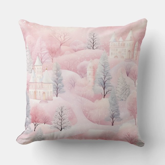 Coussin de Noël élégant violet jeté  (Recto)