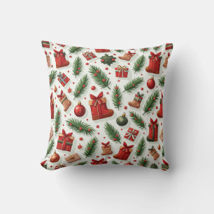 Coussin de Noël Festif : Cadeaux cosy, Bottes & Ev