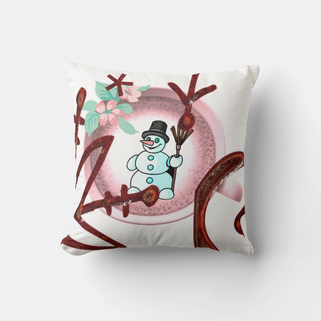 Coussin de Noël, Fleurs de neige de l'homme de nei (Recto)