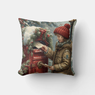 coussin de Noël jeté sur la boîte aux lettres hous